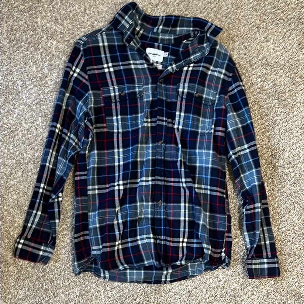 Plaid Button-Up Shirt